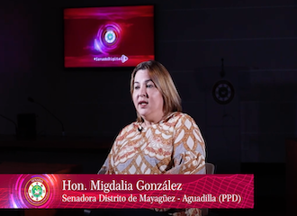 La senadora del distrito de Mayagüez-Aguadilla, Migdalia González Arroyo, comparte sus proyectos e iniciativas para promover el desarrollo económico del oeste, entre otros asuntos.